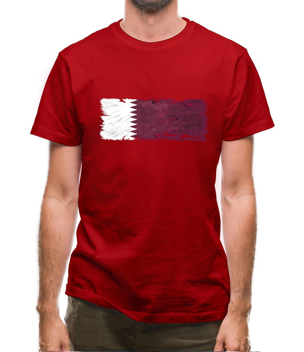 Qatar Grunge Style Flag Mens T-Shirt Qatar Grunge Style Flag Mens T-Shirt
