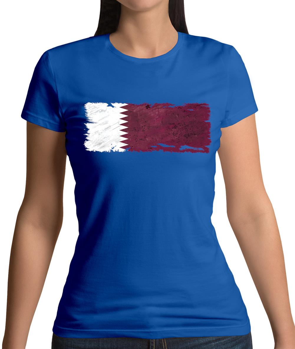Qatar Grunge Style Flag Womens T-Shirt Qatar Grunge Style Flag Womens T-Shirt