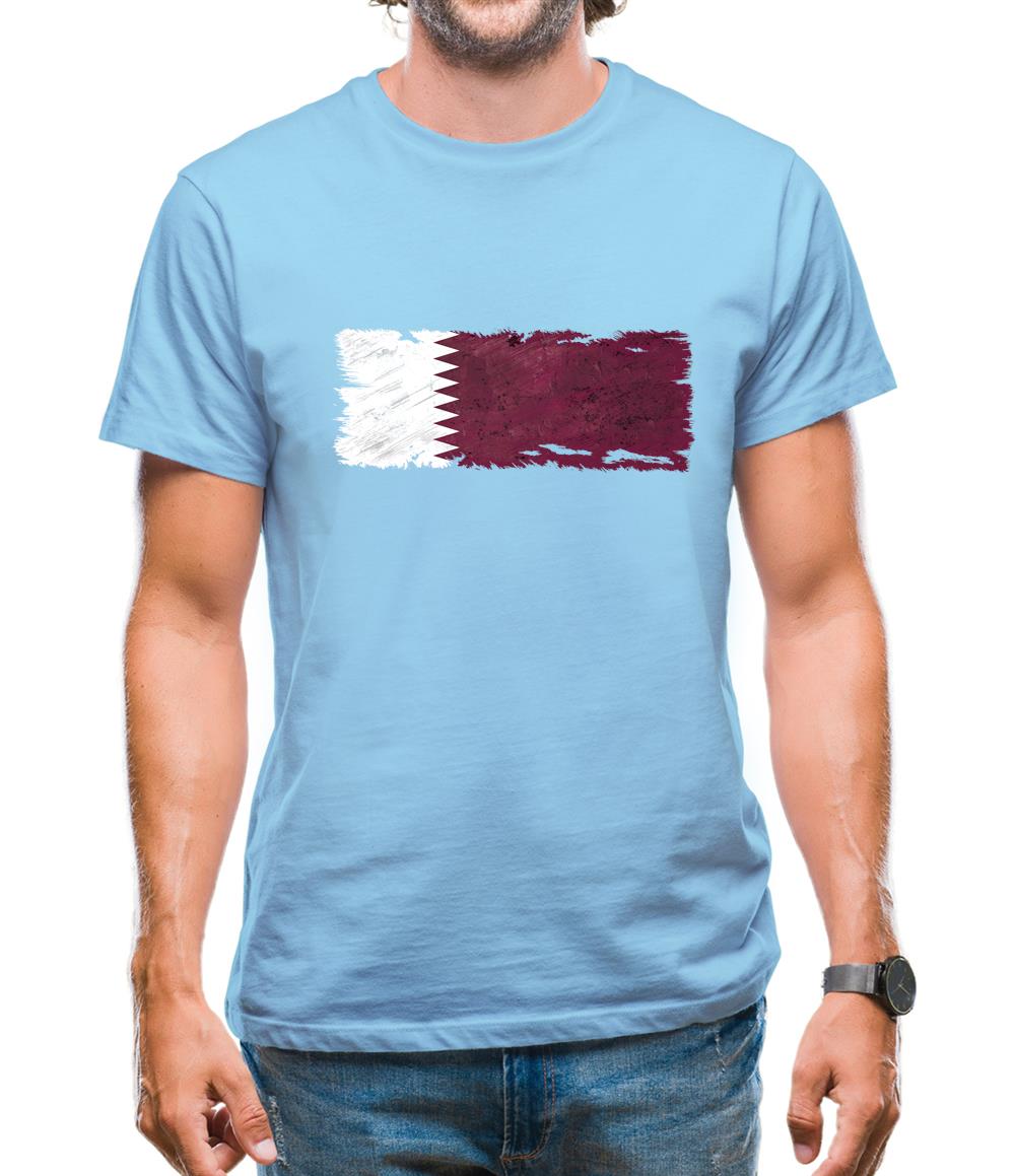 Qatar Grunge Style Flag Mens T-Shirt Qatar Grunge Style Flag Mens T-Shirt