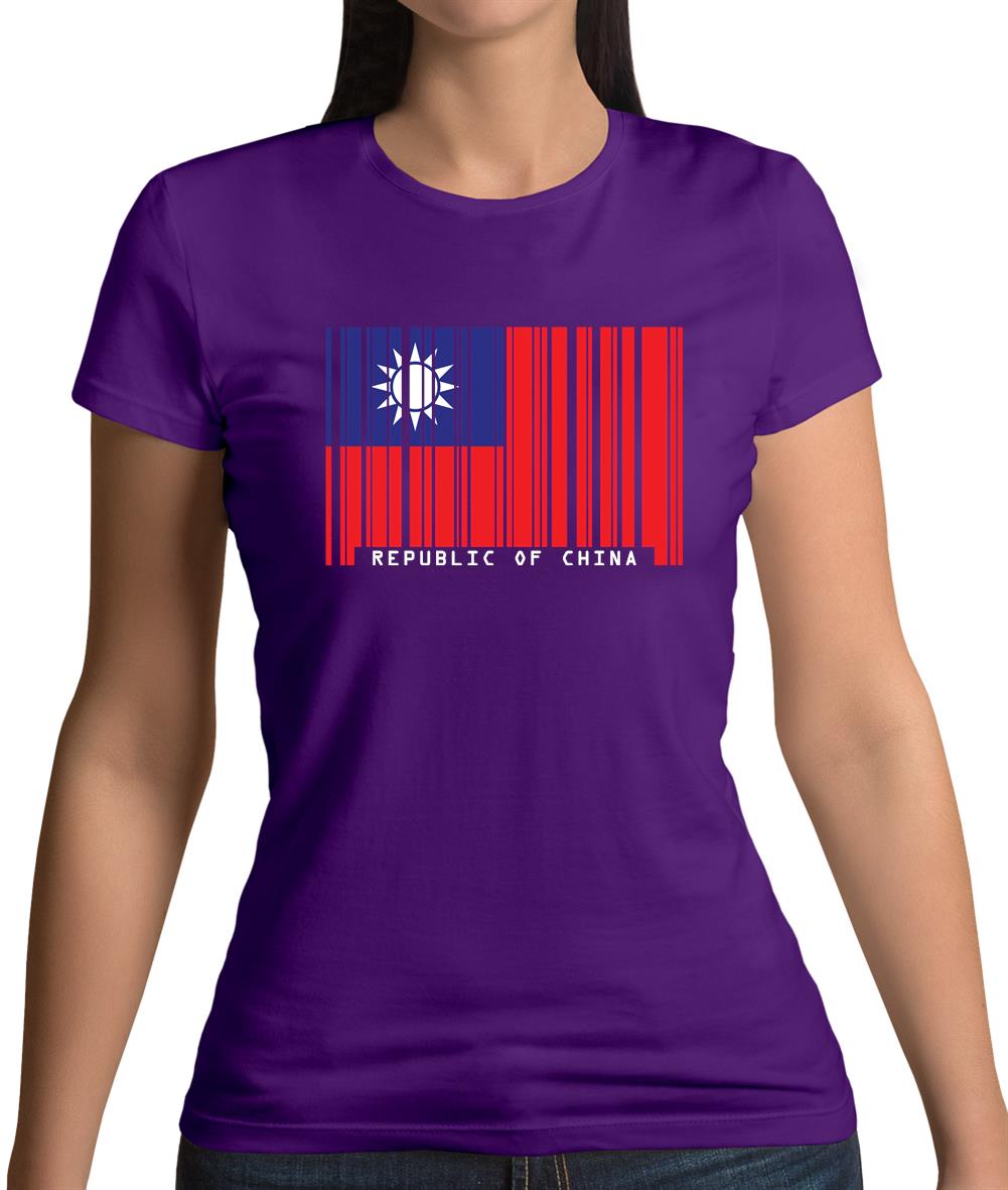 Republic Of China Barcode Style Flag Womens T-Shirt Republic Of China Barcode Style Flag Womens T-Shirt