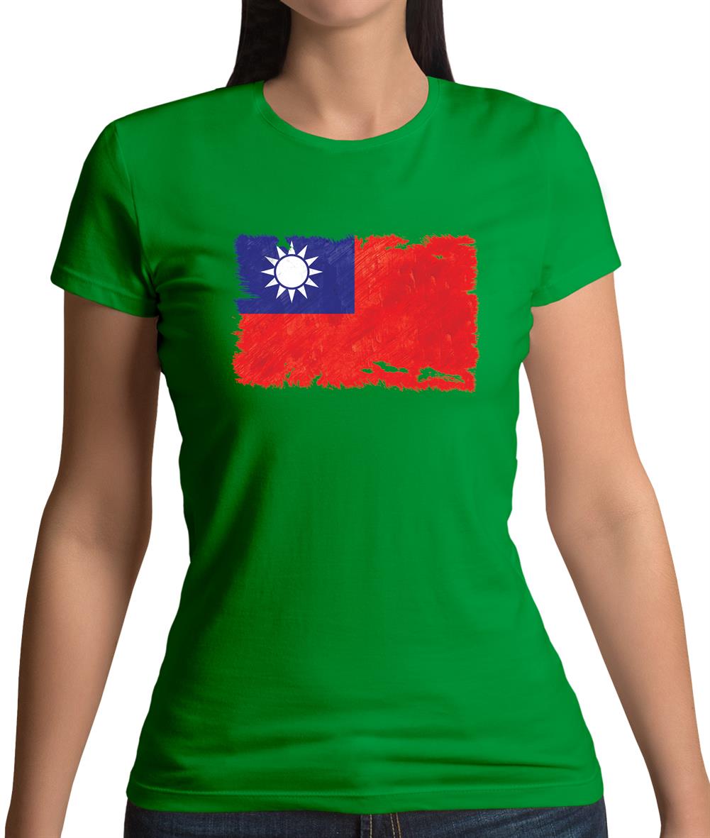 Republic Of China Grunge Style Flag Womens T-Shirt Republic Of China Grunge Style Flag Womens T-Shirt