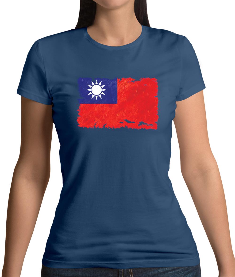 Republic Of China Grunge Style Flag Womens T-Shirt Republic Of China Grunge Style Flag Womens T-Shirt