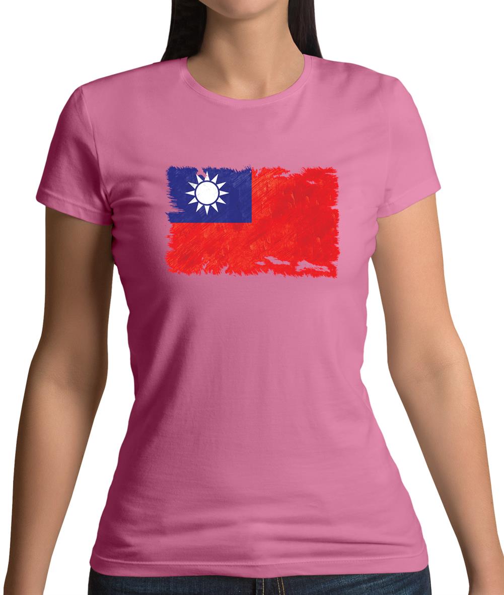 Republic Of China Grunge Style Flag Womens T-Shirt Republic Of China Grunge Style Flag Womens T-Shirt