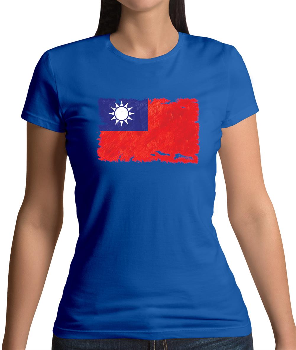 Republic Of China Grunge Style Flag Womens T-Shirt Republic Of China Grunge Style Flag Womens T-Shirt