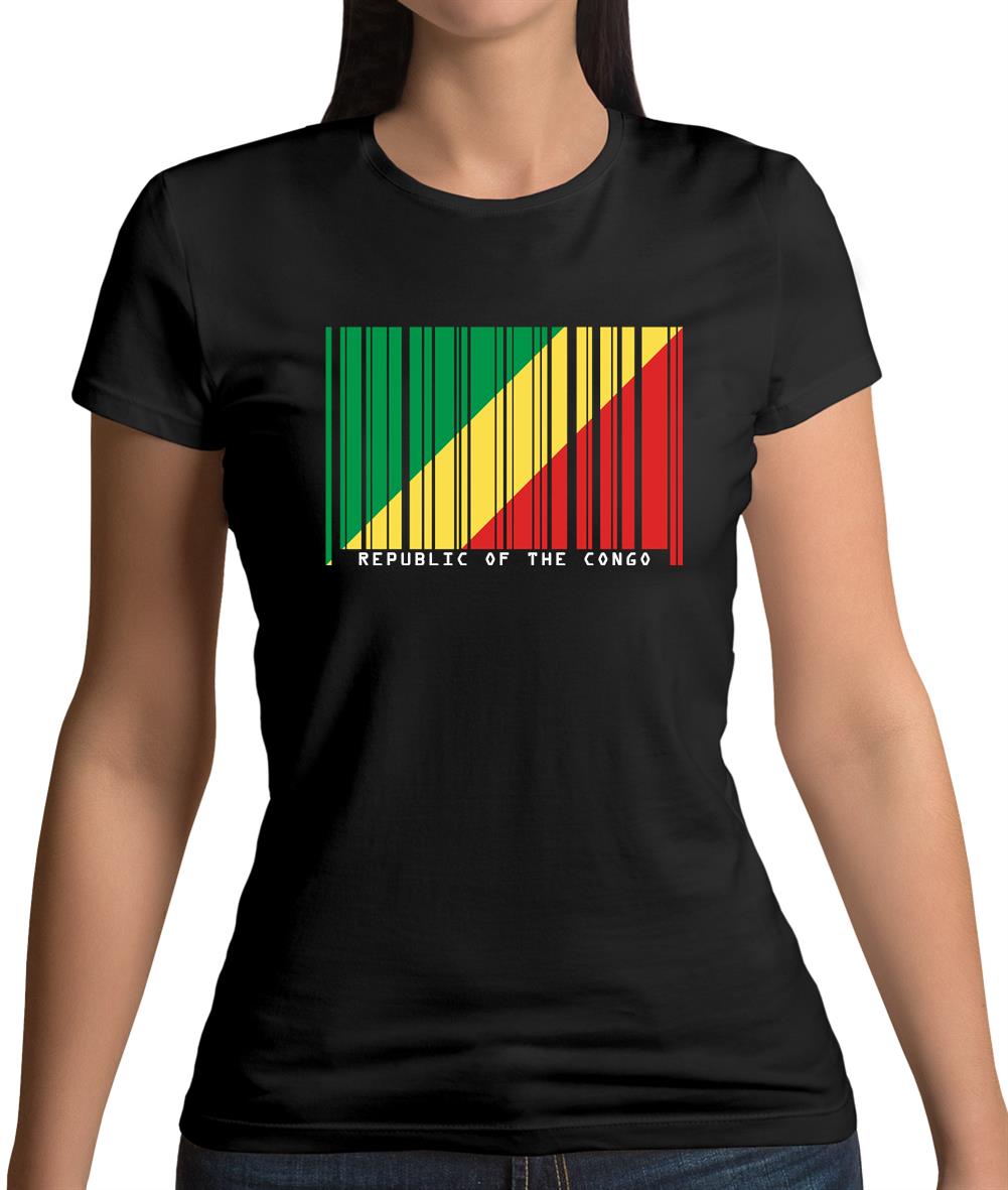 Republic Of The Congo Barcode Style Flag Womens T-Shirt Republic Of The Congo Barcode Style Flag Womens T-Shirt