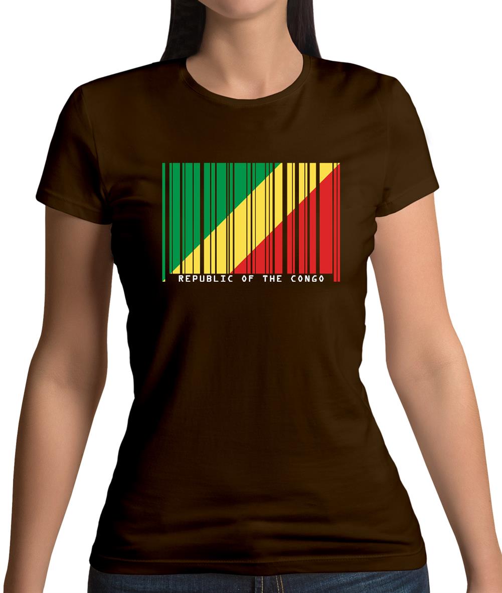 Republic Of The Congo Barcode Style Flag Womens T-Shirt Republic Of The Congo Barcode Style Flag Womens T-Shirt