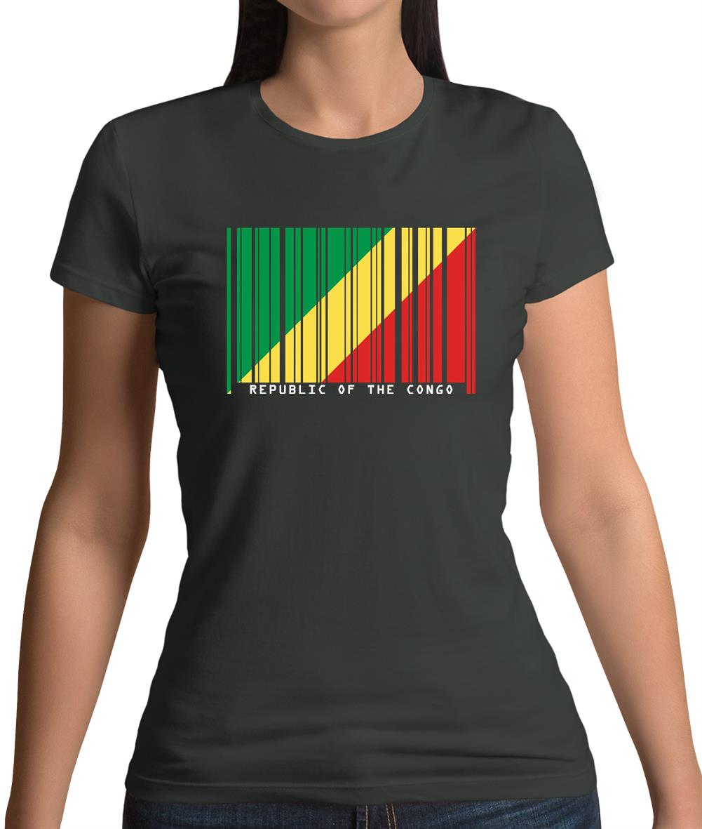 Republic Of The Congo Barcode Style Flag Womens T-Shirt Republic Of The Congo Barcode Style Flag Womens T-Shirt