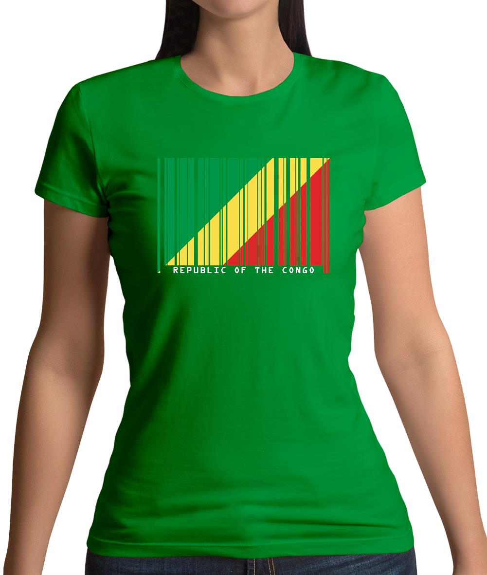 Republic Of The Congo Barcode Style Flag Womens T-Shirt Republic Of The Congo Barcode Style Flag Womens T-Shirt