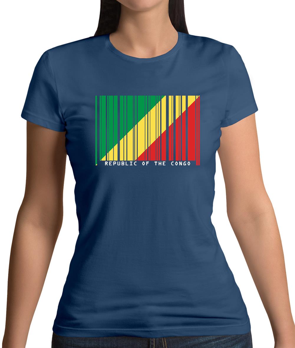 Republic Of The Congo Barcode Style Flag Womens T-Shirt Republic Of The Congo Barcode Style Flag Womens T-Shirt