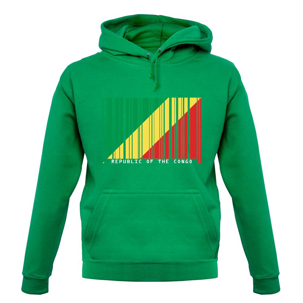 Republic Of The Congo Barcode Style Flag unisex hoodie Republic Of The Congo Barcode Style Flag unisex hoodie