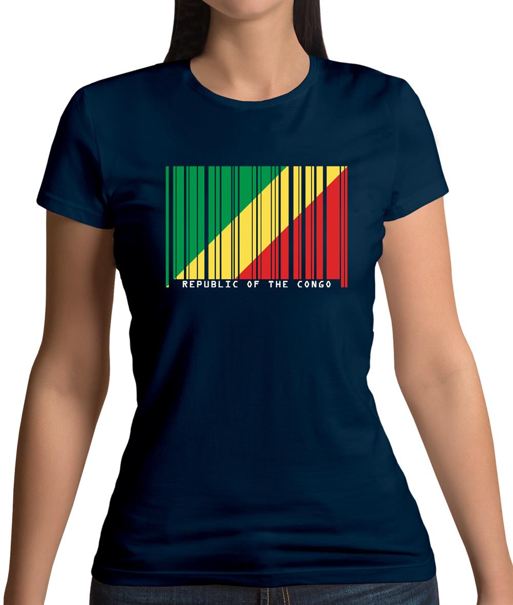 Republic Of The Congo Barcode Style Flag Womens T-Shirt Republic Of The Congo Barcode Style Flag Womens T-Shirt