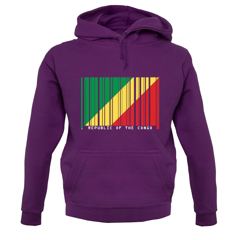 Republic Of The Congo Barcode Style Flag unisex hoodie Republic Of The Congo Barcode Style Flag unisex hoodie