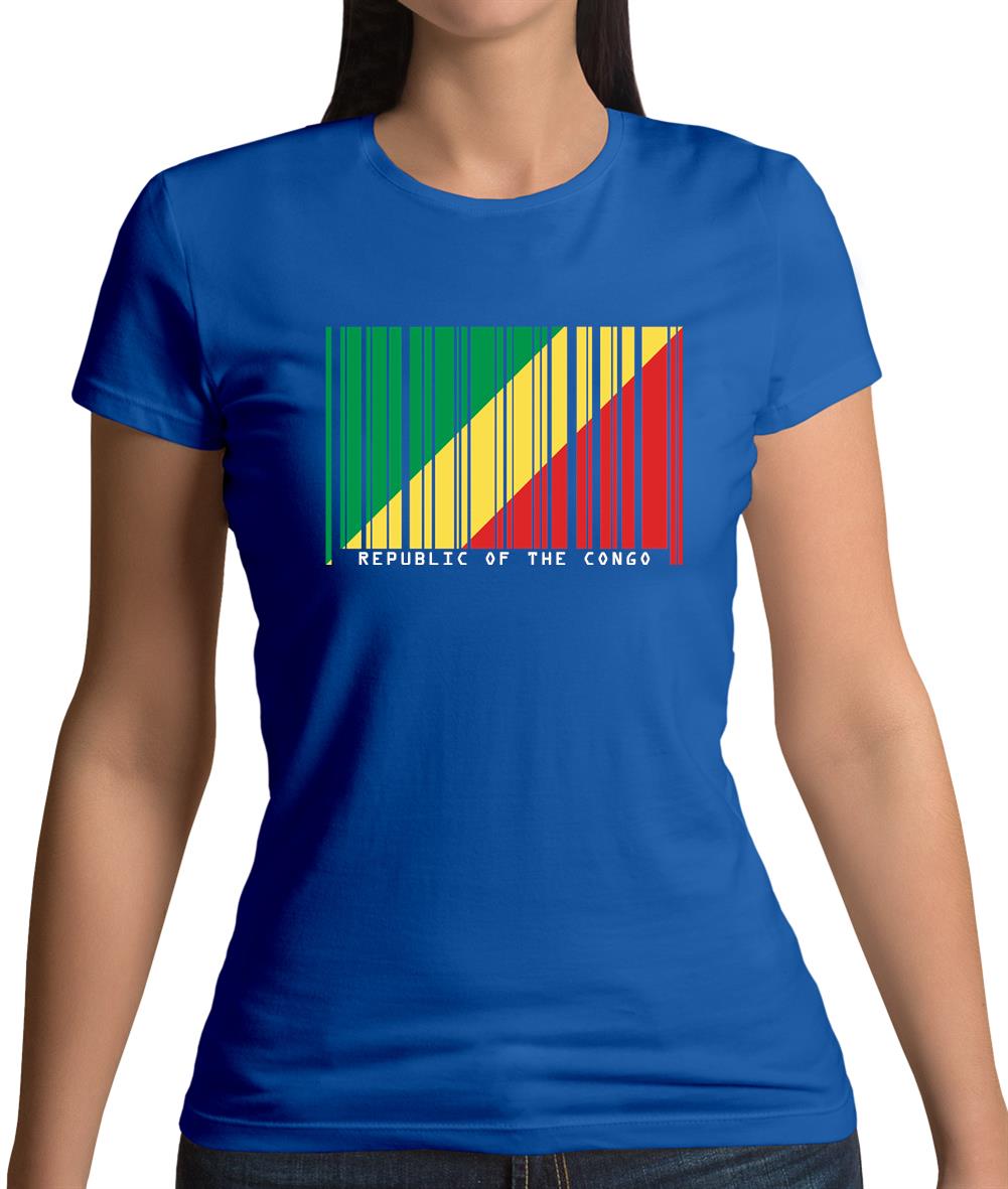 Republic Of The Congo Barcode Style Flag Womens T-Shirt Republic Of The Congo Barcode Style Flag Womens T-Shirt