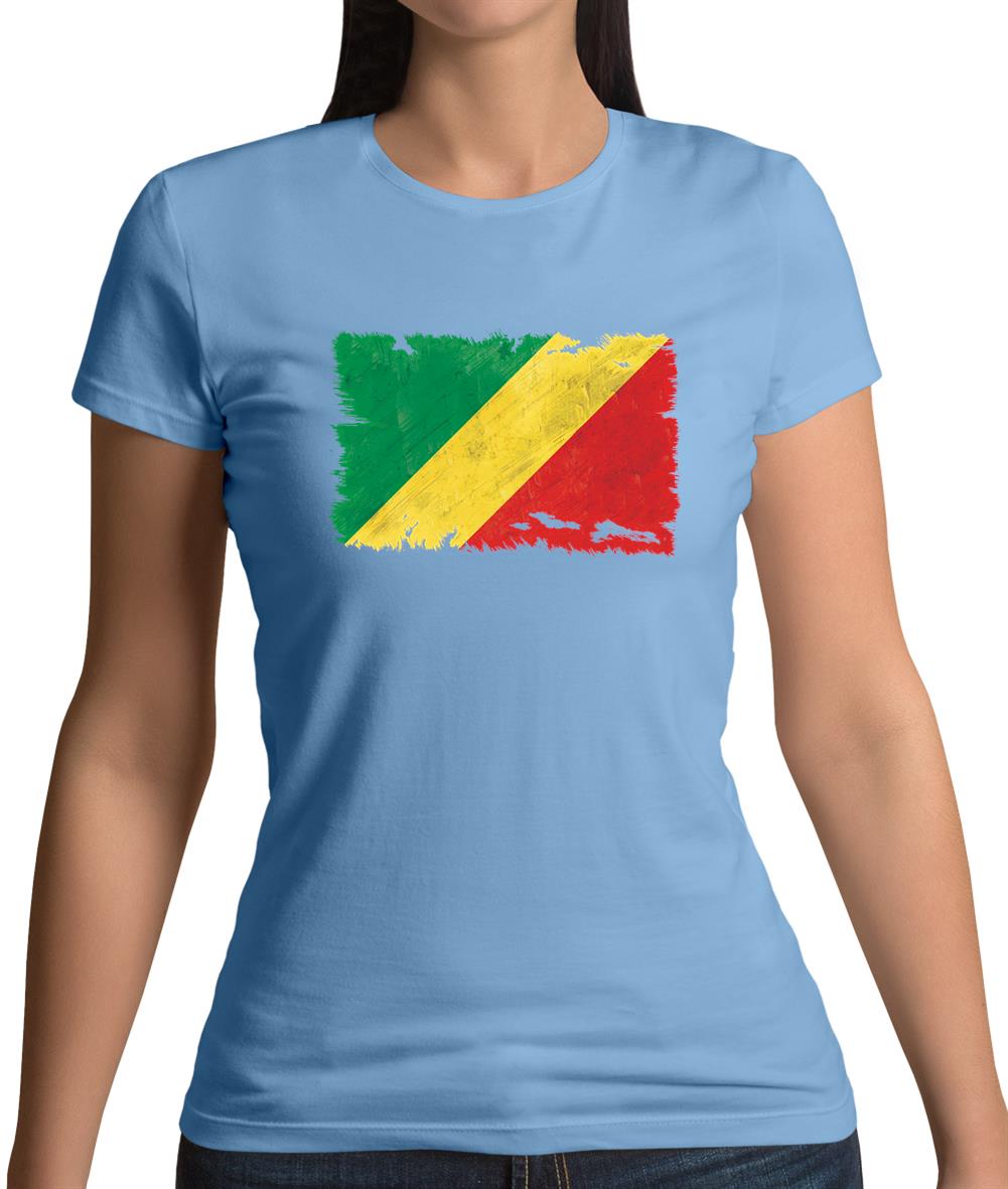 Republic Of The Congo Grunge Style Flag Womens T-Shirt Republic Of The Congo Grunge Style Flag Womens T-Shirt
