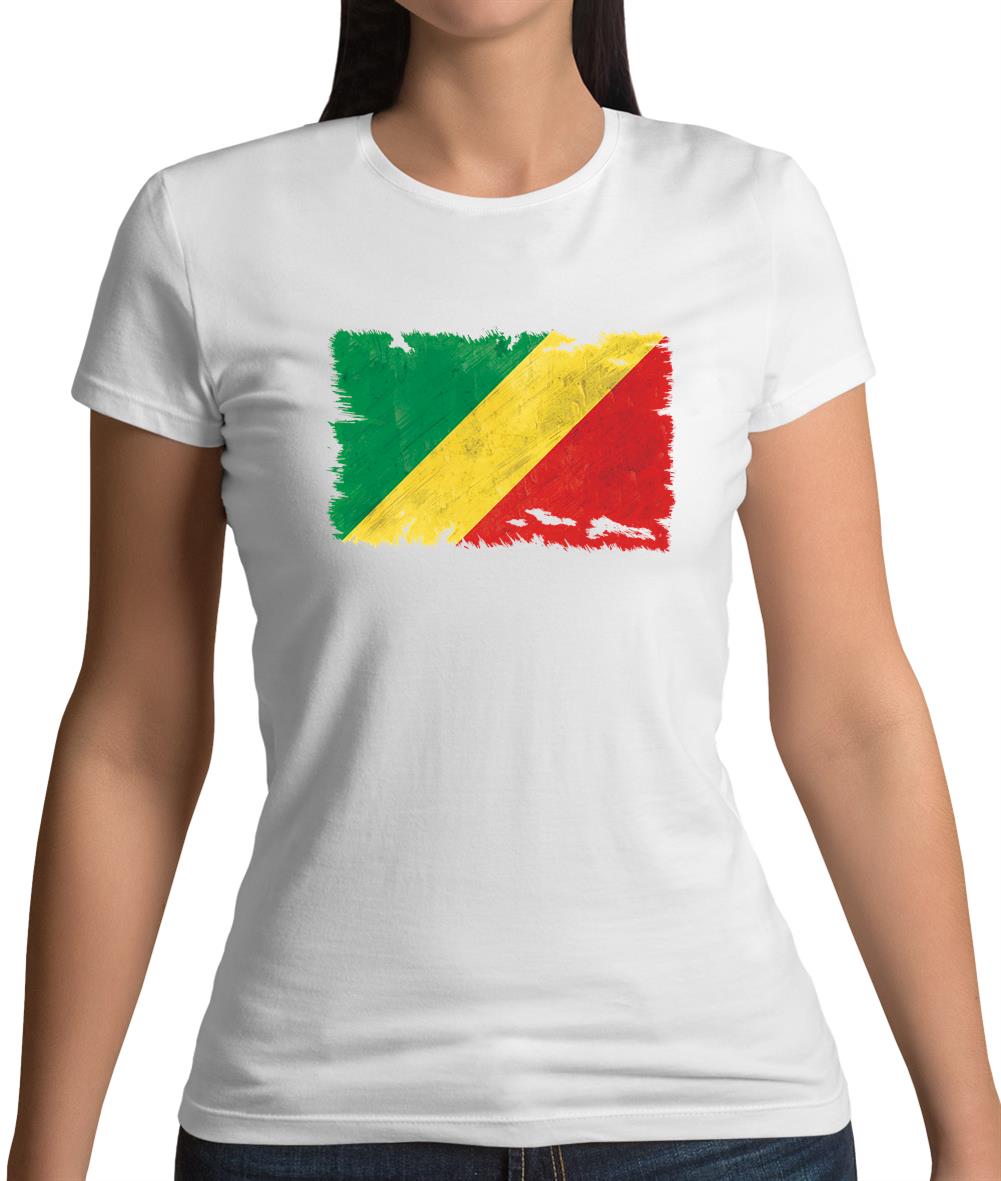 Republic Of The Congo Grunge Style Flag Womens T-Shirt Republic Of The Congo Grunge Style Flag Womens T-Shirt