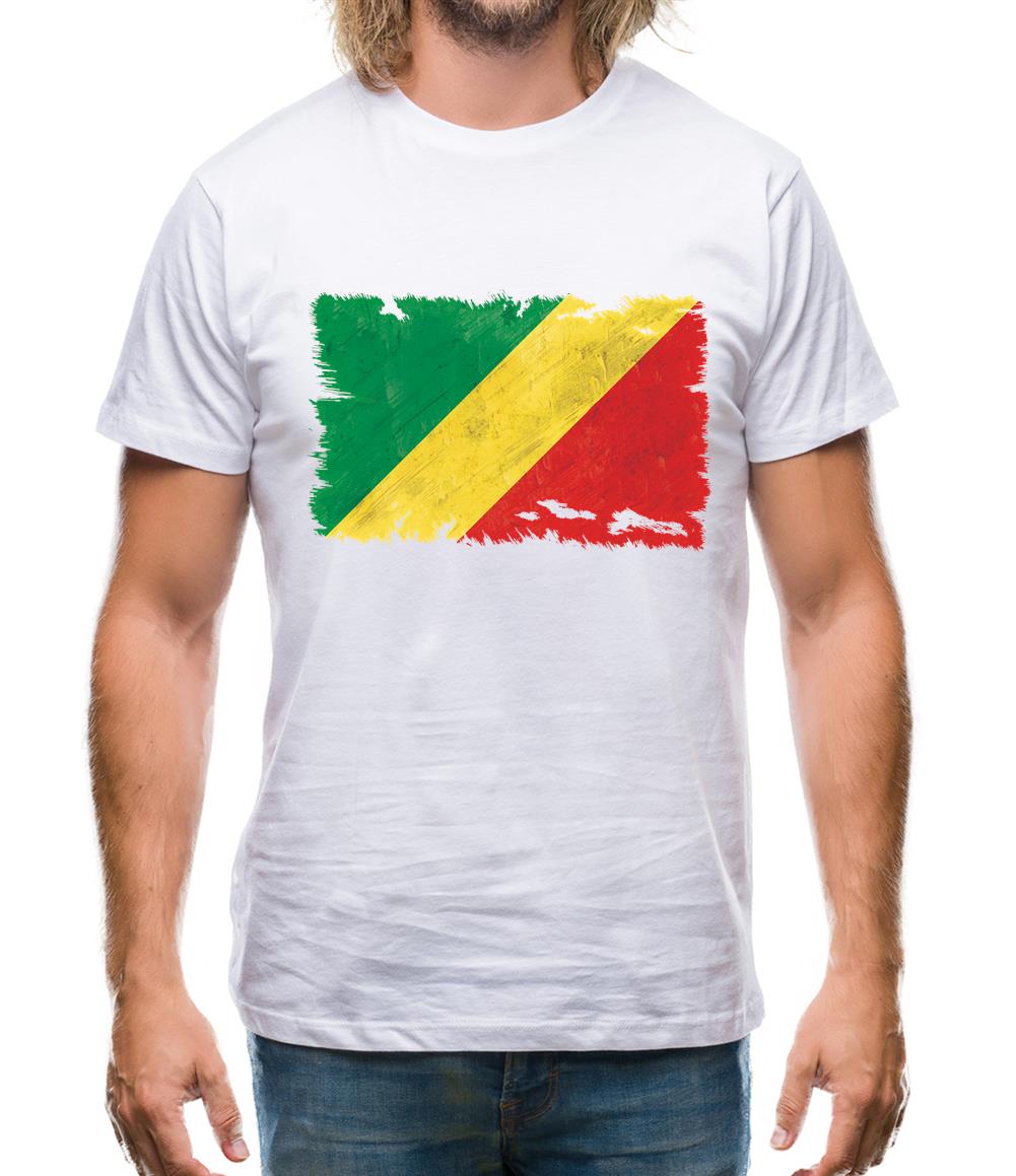Republic Of The Congo Grunge Style Flag Mens T-Shirt