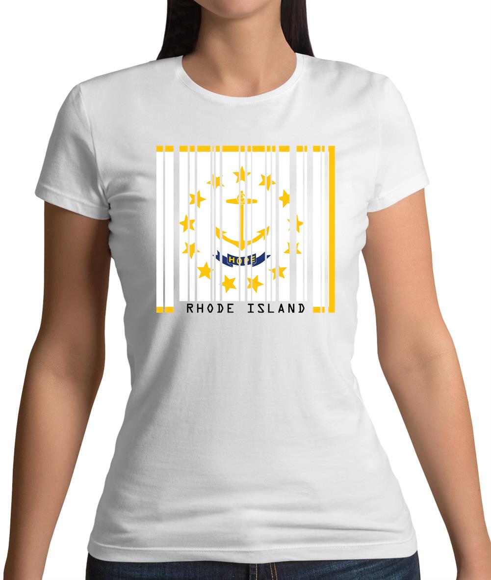 Rhode Island Barcode Style Flag Womens T-Shirt Rhode Island Barcode Style Flag Womens T-Shirt