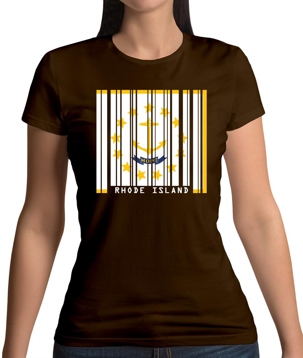 Rhode Island Barcode Style Flag Womens T-Shirt Rhode Island Barcode Style Flag Womens T-Shirt