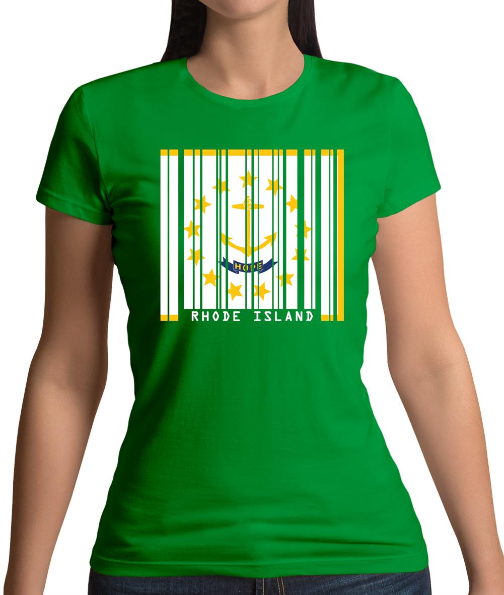 Rhode Island Barcode Style Flag Womens T-Shirt Rhode Island Barcode Style Flag Womens T-Shirt