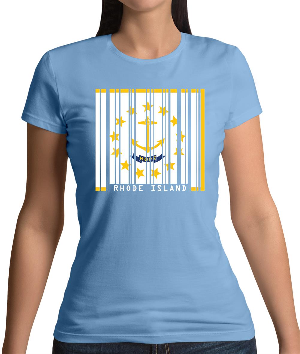Rhode Island Barcode Style Flag Womens T-Shirt Rhode Island Barcode Style Flag Womens T-Shirt