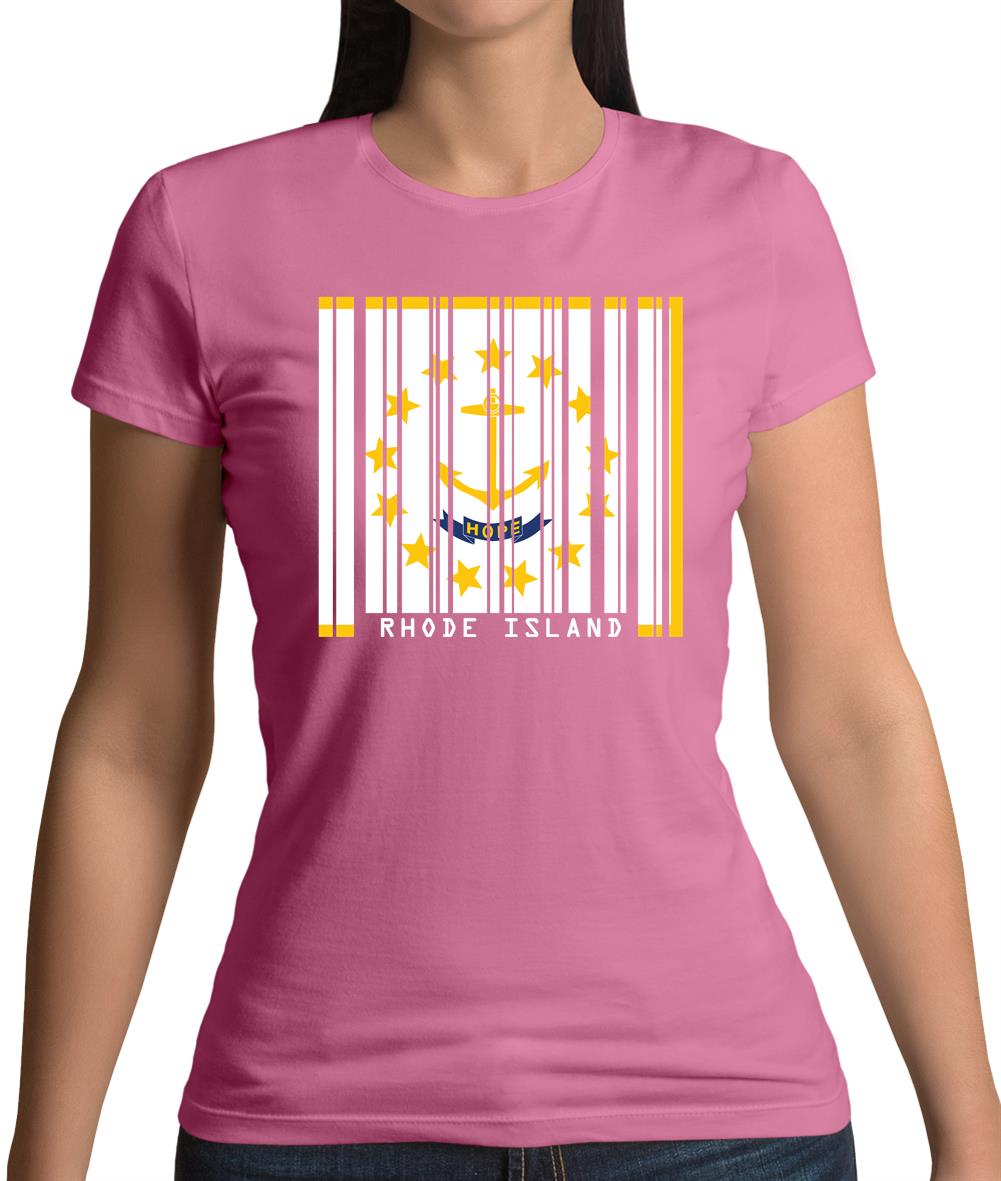 Rhode Island Barcode Style Flag Womens T-Shirt Rhode Island Barcode Style Flag Womens T-Shirt