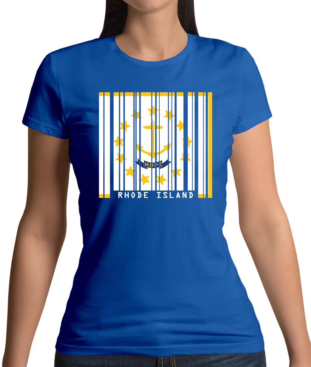 Rhode Island Barcode Style Flag Womens T-Shirt Rhode Island Barcode Style Flag Womens T-Shirt