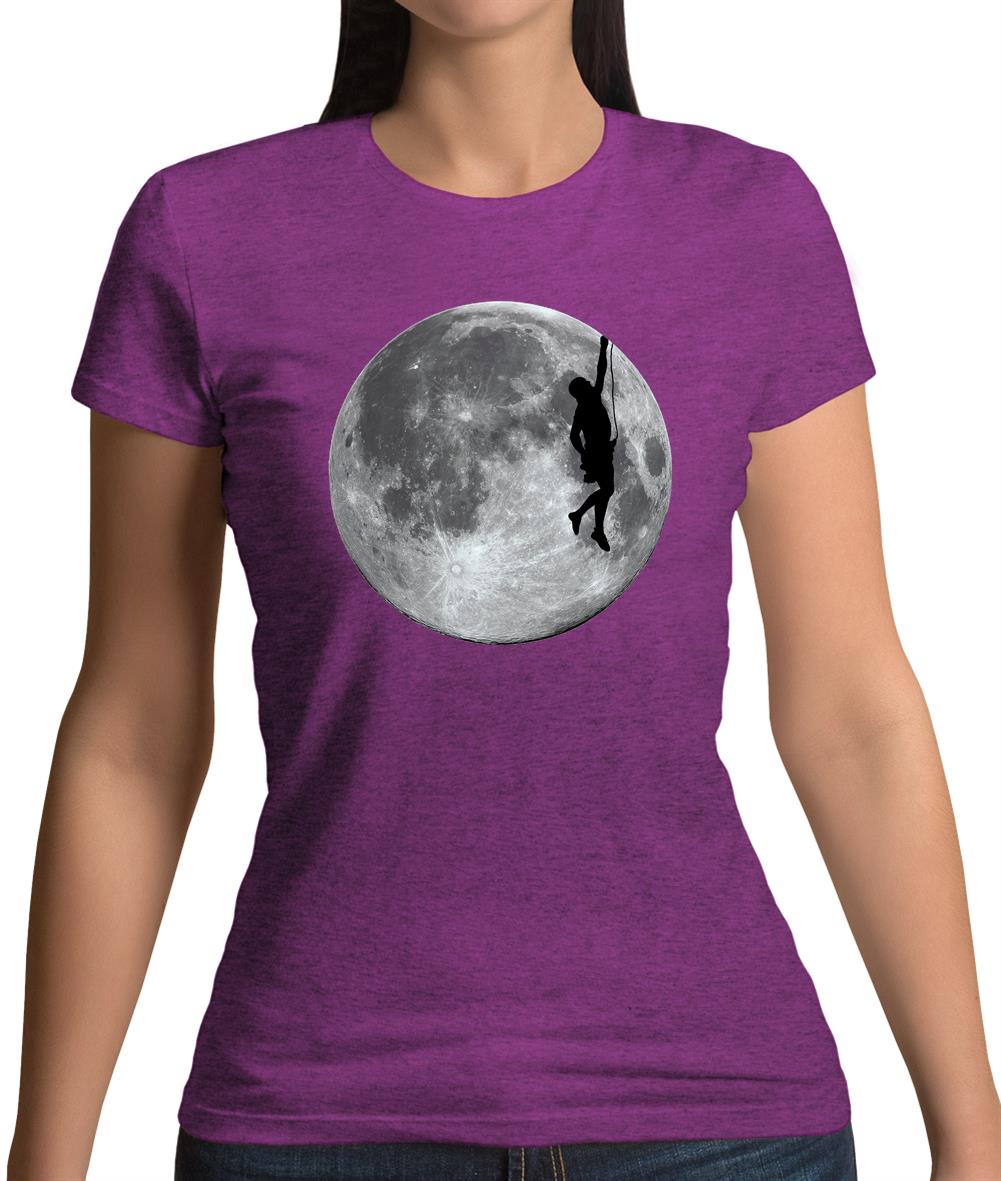 Rock Climbing Moon Womens T-Shirt Rock Climbing Moon Womens T-Shirt