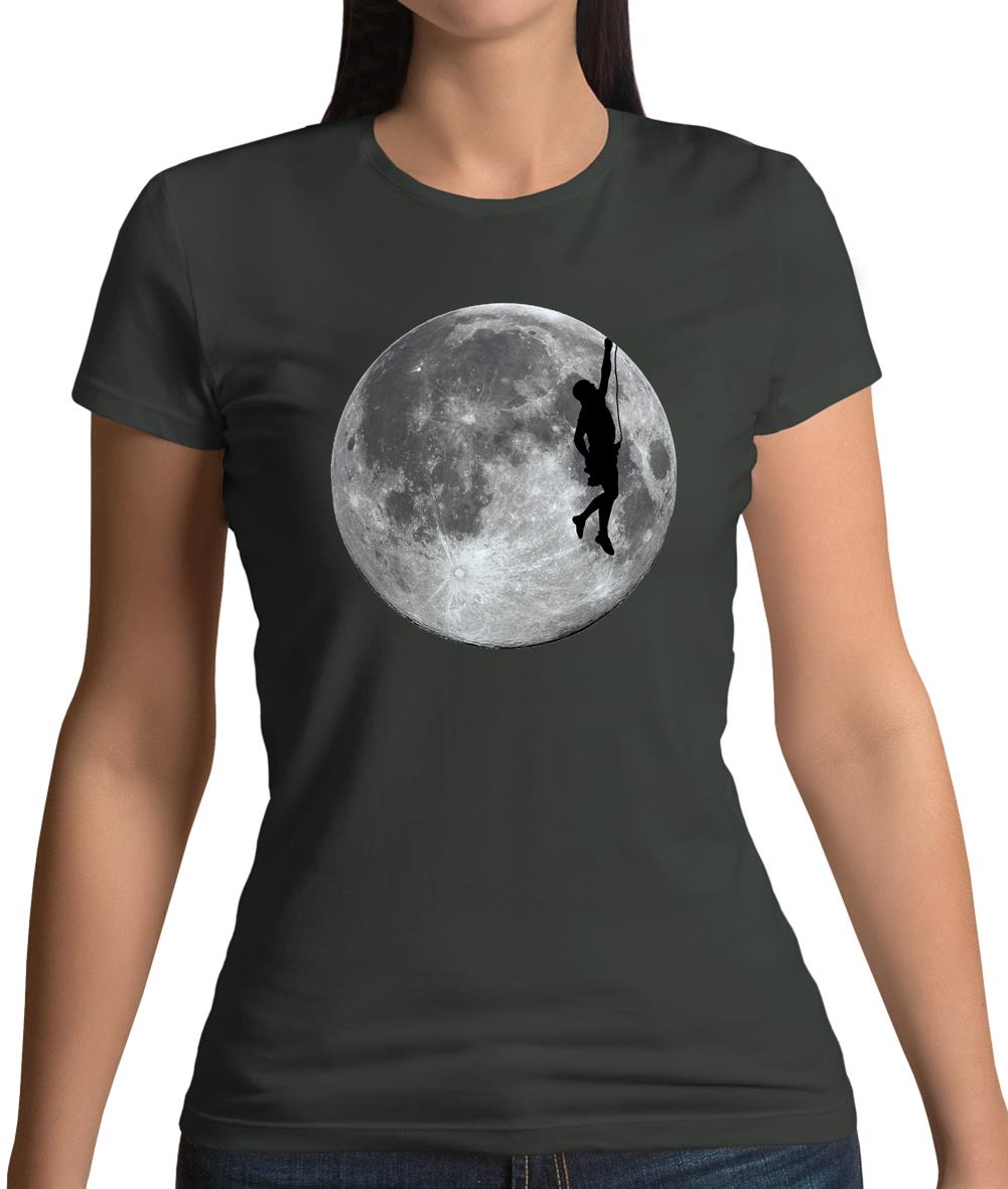 Rock Climbing Moon Womens T-Shirt Rock Climbing Moon Womens T-Shirt