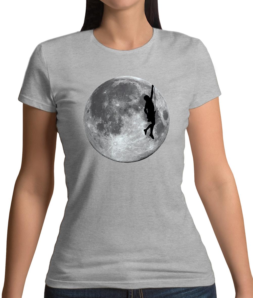 Rock Climbing Moon Womens T-Shirt Rock Climbing Moon Womens T-Shirt