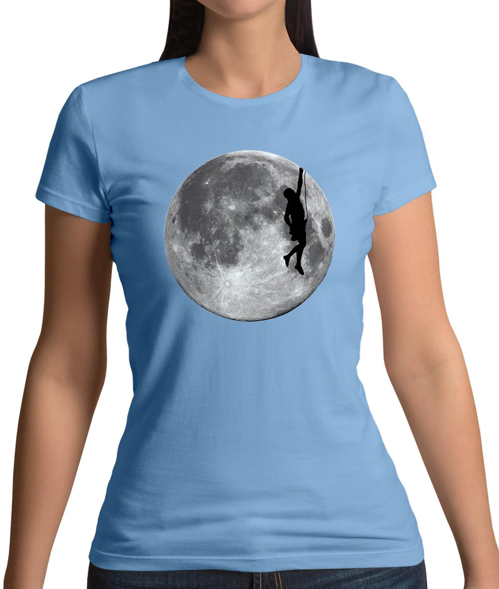 Rock Climbing Moon Womens T-Shirt Rock Climbing Moon Womens T-Shirt