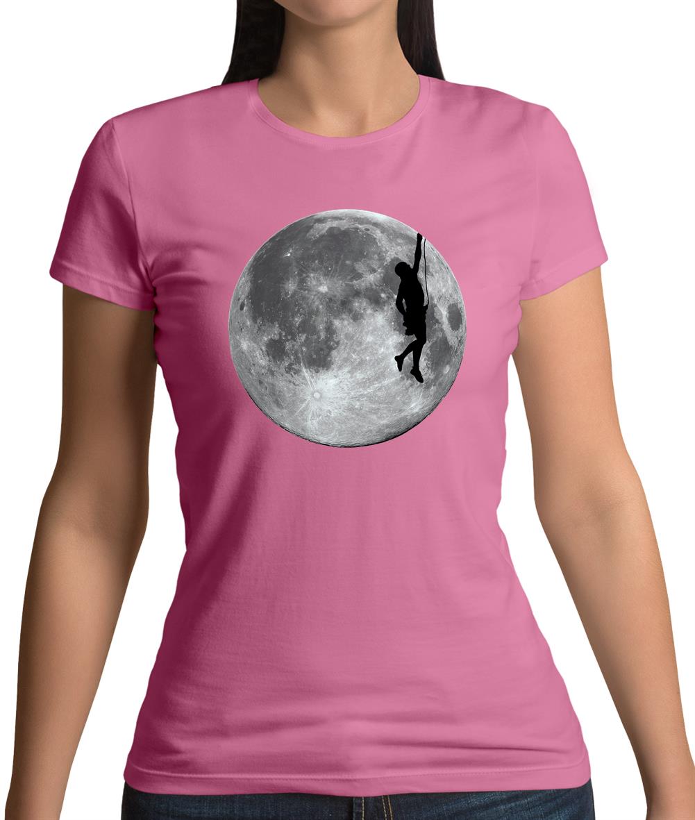 Rock Climbing Moon Womens T-Shirt Rock Climbing Moon Womens T-Shirt