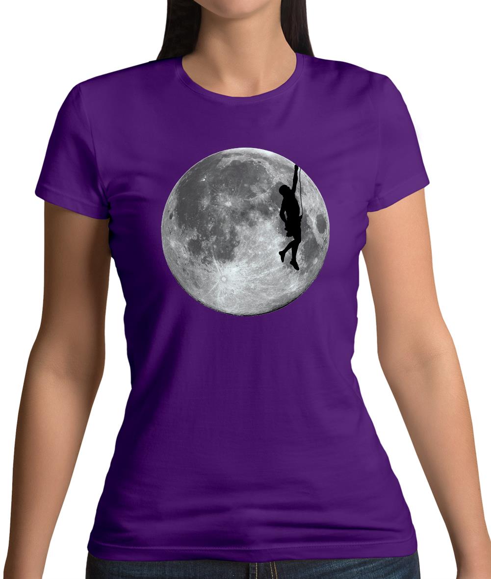 Rock Climbing Moon Womens T-Shirt Rock Climbing Moon Womens T-Shirt