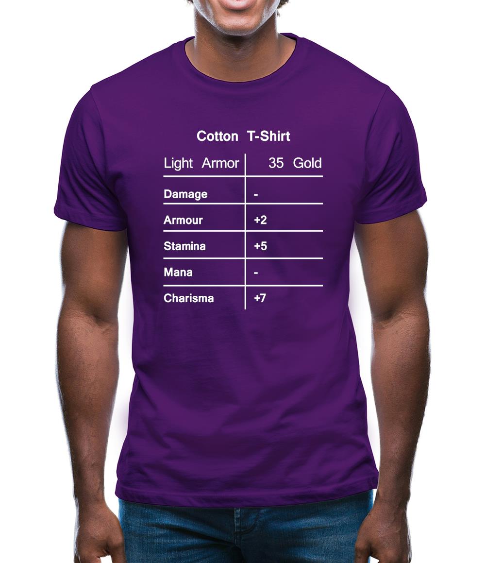 Role Playing Gamer Stats (Rpg) Mens T-Shirt Role Playing Gamer Stats (Rpg) Mens T-Shirt