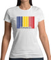Romania Barcode Style Flag Womens T-Shirt Romania Barcode Style Flag Womens T-Shirt