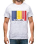 Romania Barcode Style Flag Mens T-Shirt Romania Barcode Style Flag Mens T-Shirt