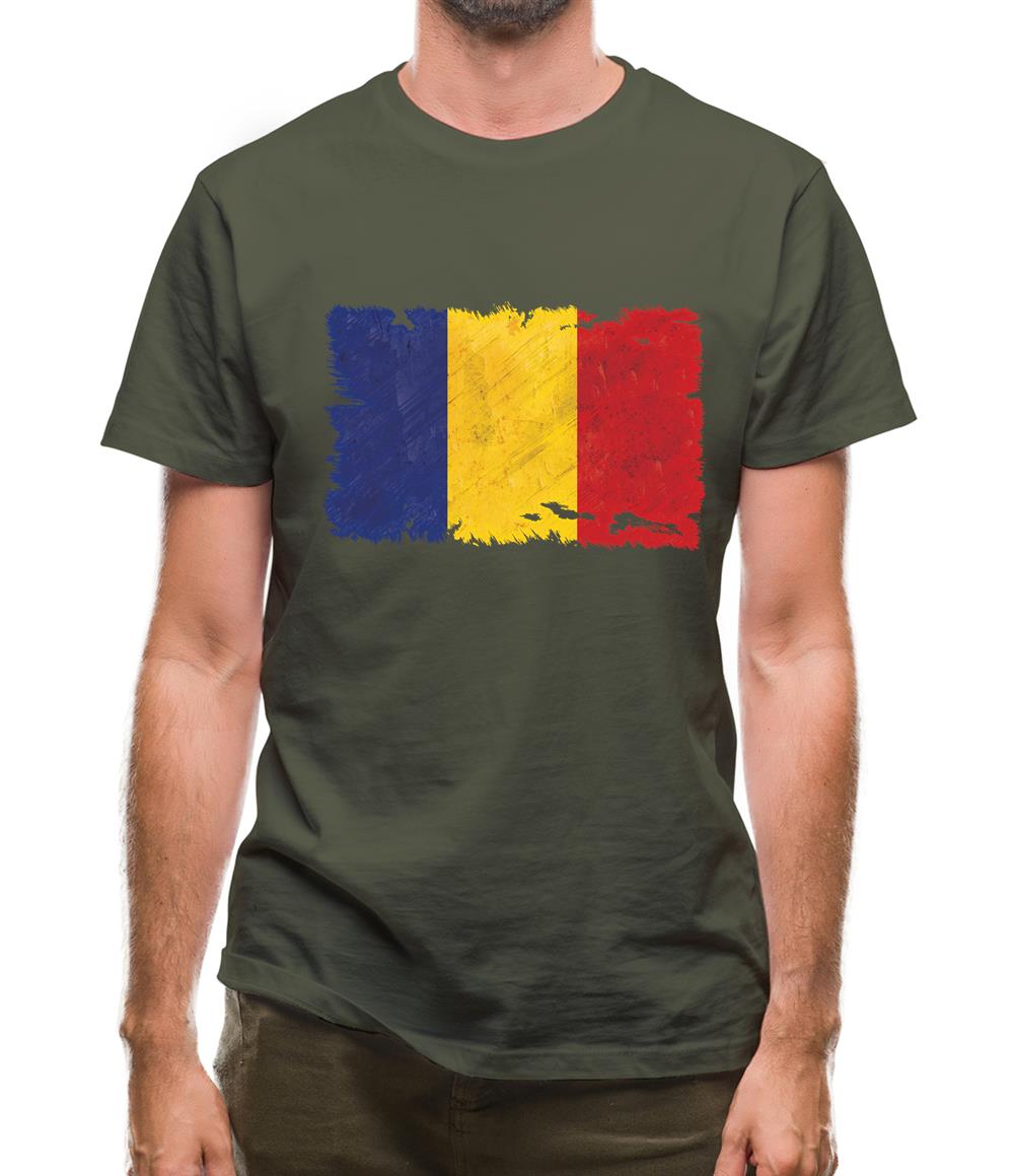 Romania Grunge Style Flag Mens T-Shirt Romania Grunge Style Flag Mens T-Shirt