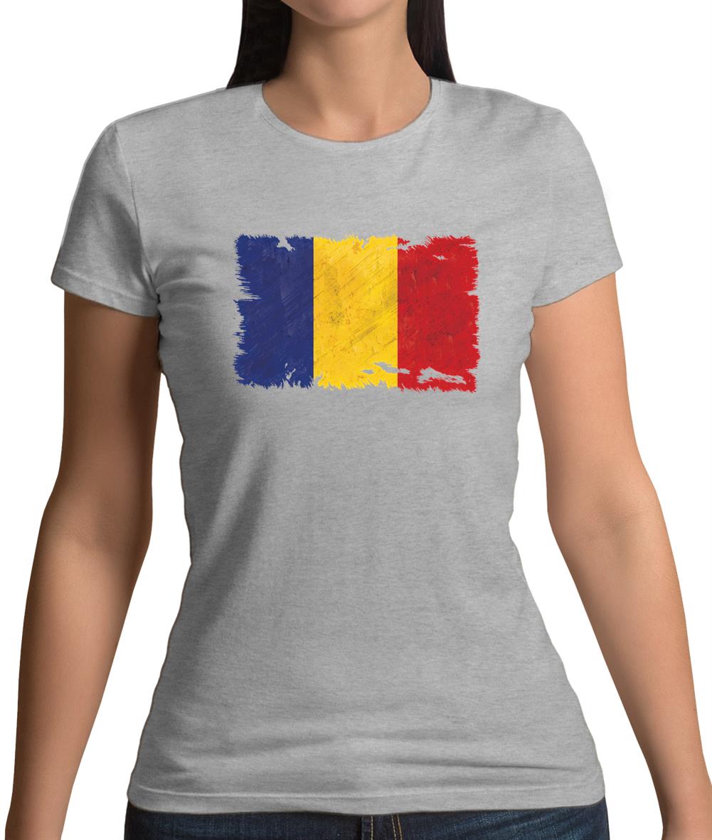 Romania Grunge Style Flag Womens T-Shirt Romania Grunge Style Flag Womens T-Shirt