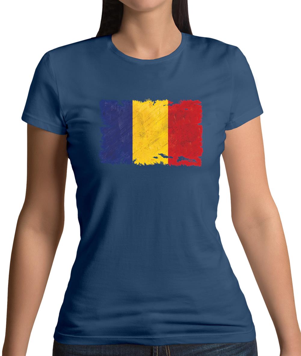 Romania Grunge Style Flag Womens T-Shirt Romania Grunge Style Flag Womens T-Shirt