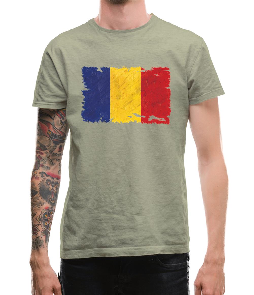 Romania Grunge Style Flag Mens T-Shirt Romania Grunge Style Flag Mens T-Shirt
