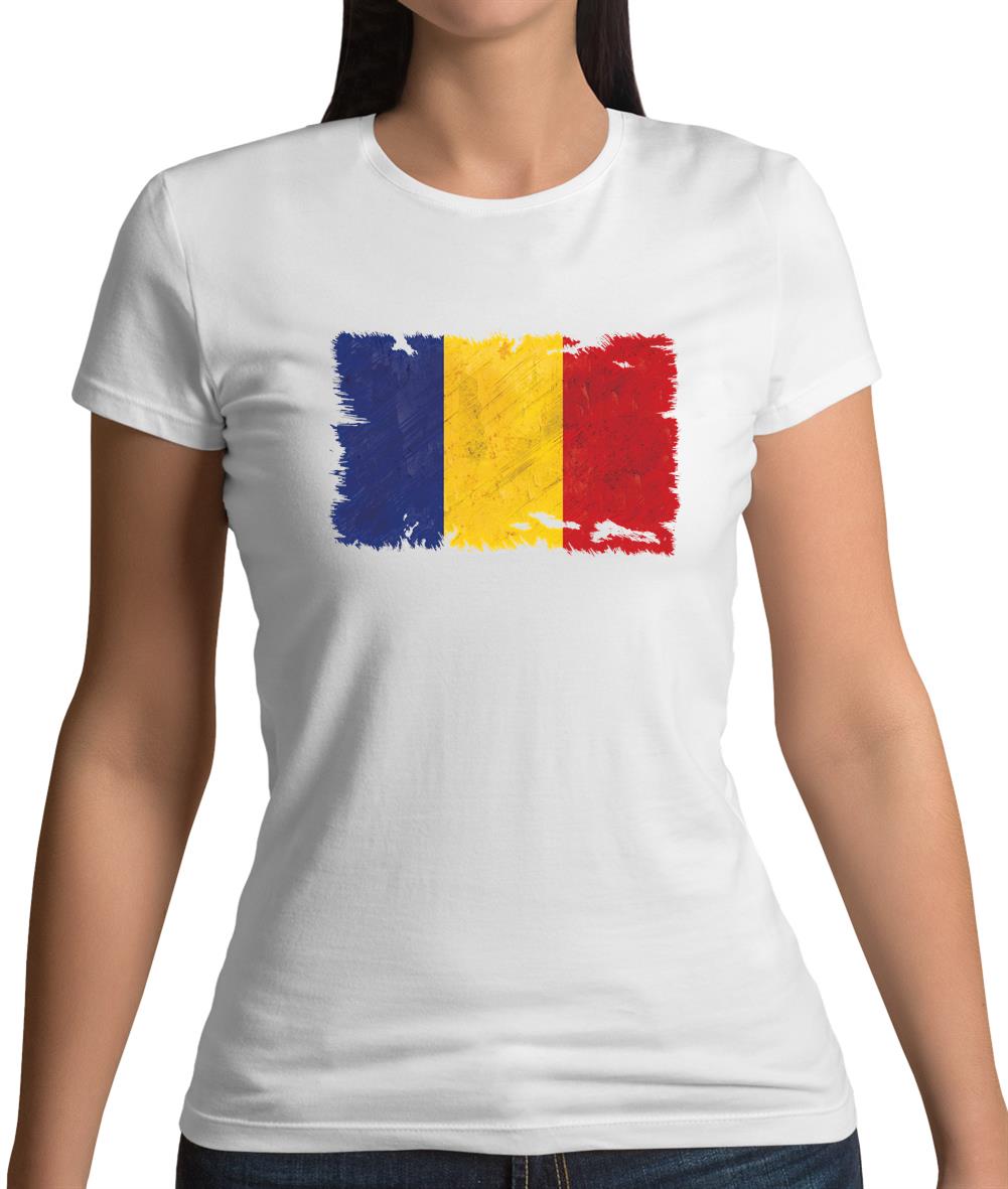 Romania Grunge Style Flag Womens T-Shirt Romania Grunge Style Flag Womens T-Shirt