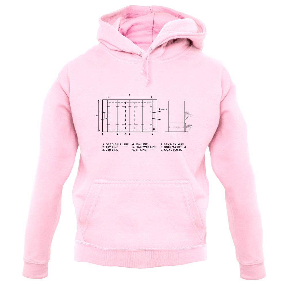 Rugby Pitch Diagram unisex hoodie Rugby Pitch Diagram unisex hoodie