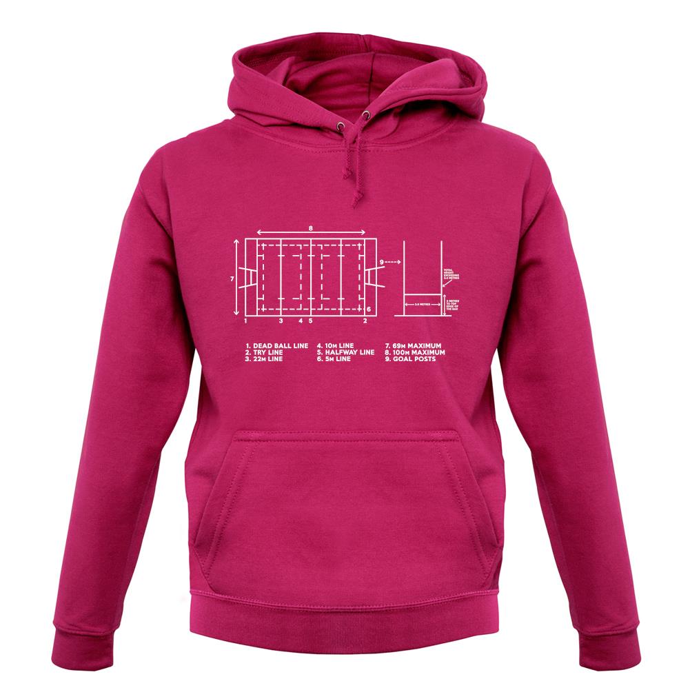 Rugby Pitch Diagram unisex hoodie Rugby Pitch Diagram unisex hoodie