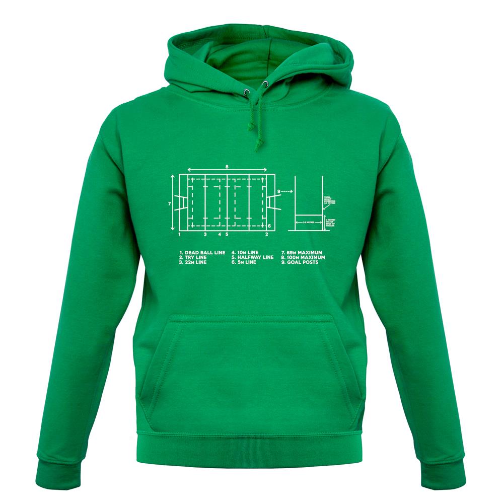 Rugby Pitch Diagram unisex hoodie Rugby Pitch Diagram unisex hoodie
