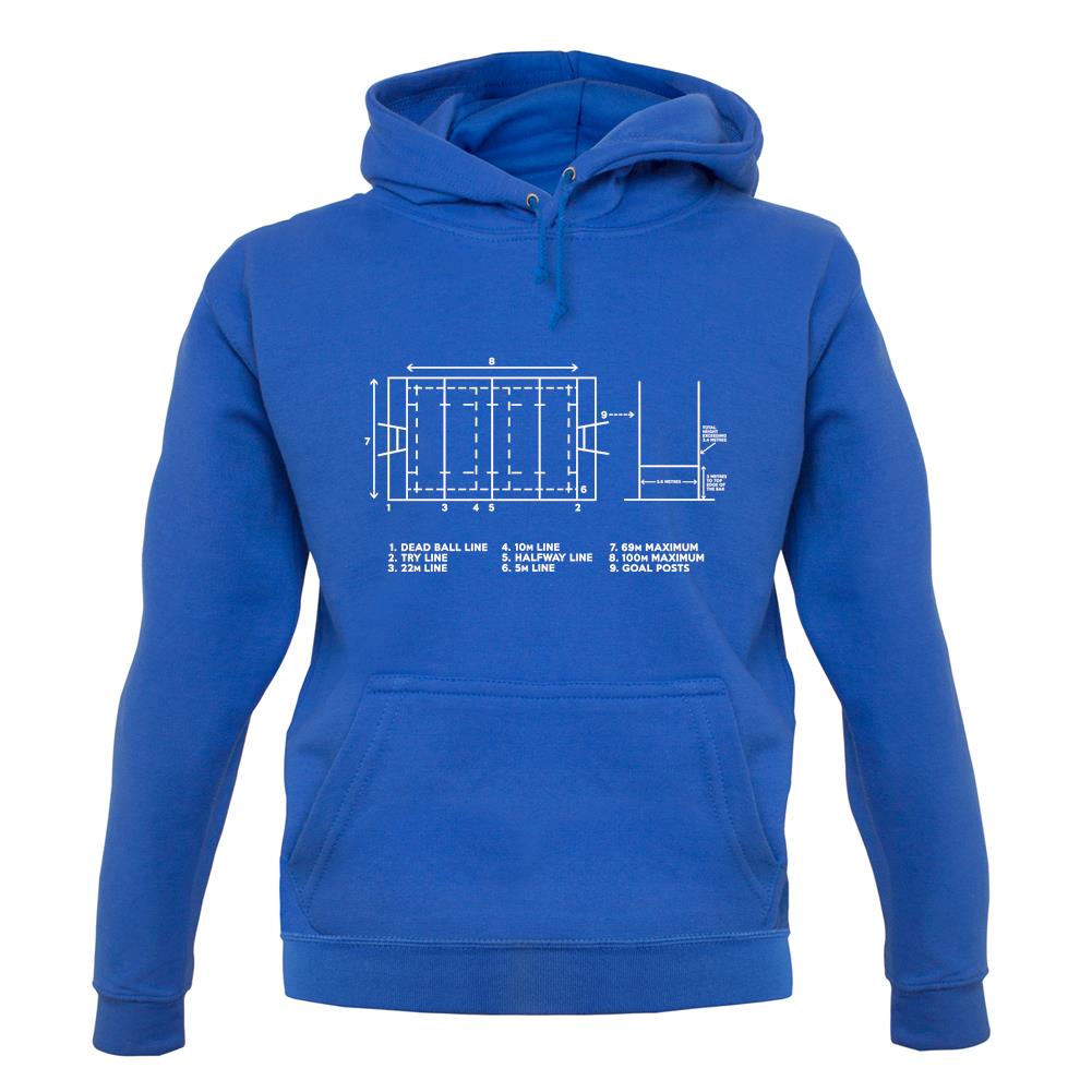 Rugby Pitch Diagram unisex hoodie Rugby Pitch Diagram unisex hoodie