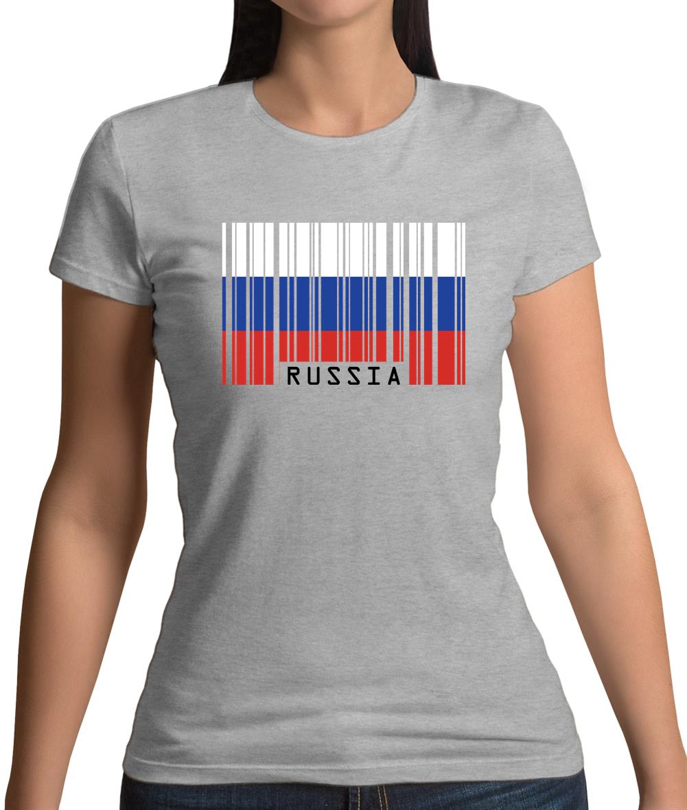 Russia Barcode Style Flag Womens T-Shirt Russia Barcode Style Flag Womens T-Shirt