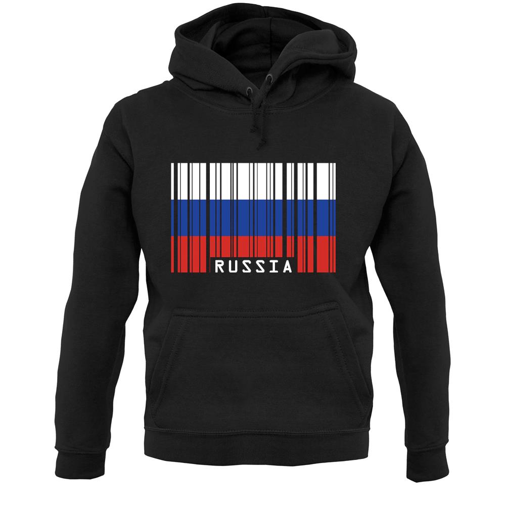 Russia Barcode Style Flag Unisex Hoodie