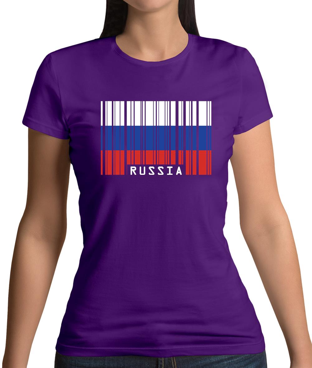 Russia Barcode Style Flag Womens T-Shirt Russia Barcode Style Flag Womens T-Shirt