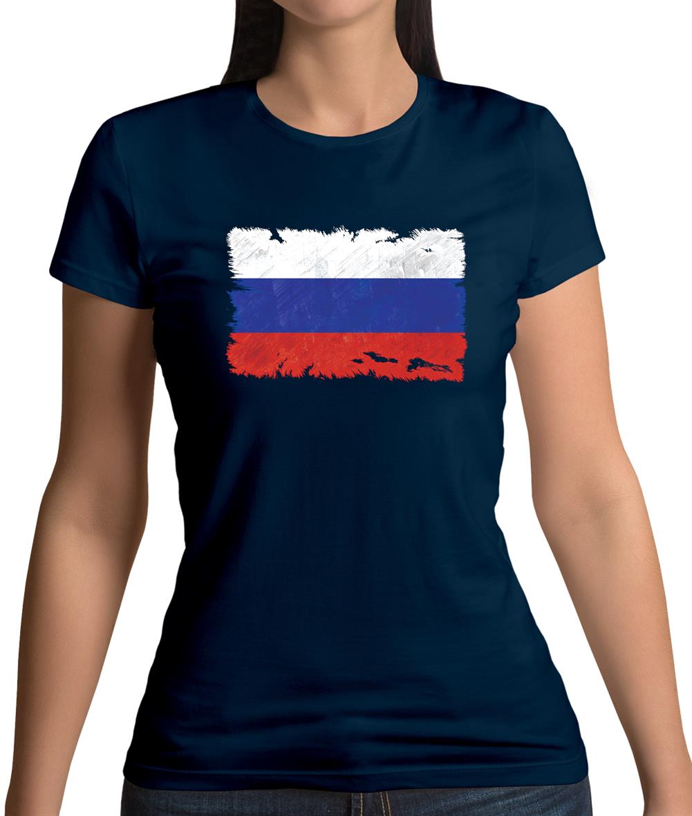 Russia Grunge Style Flag Womens T-Shirt Russia Grunge Style Flag Womens T-Shirt