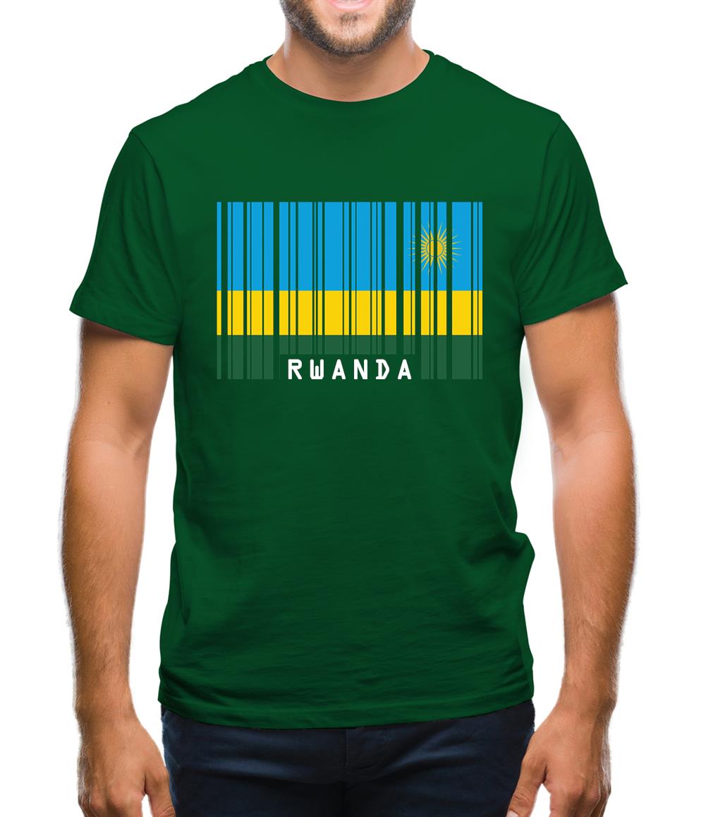 Rwanda Barcode Style Flag Mens T-Shirt Rwanda Barcode Style Flag Mens T-Shirt