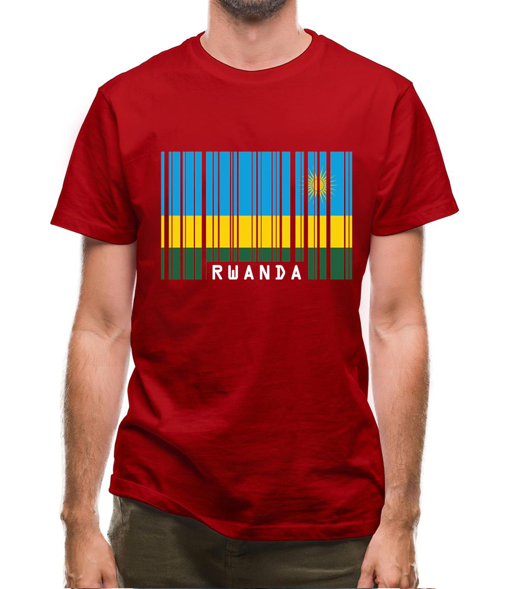 Rwanda Barcode Style Flag Mens T-Shirt Rwanda Barcode Style Flag Mens T-Shirt